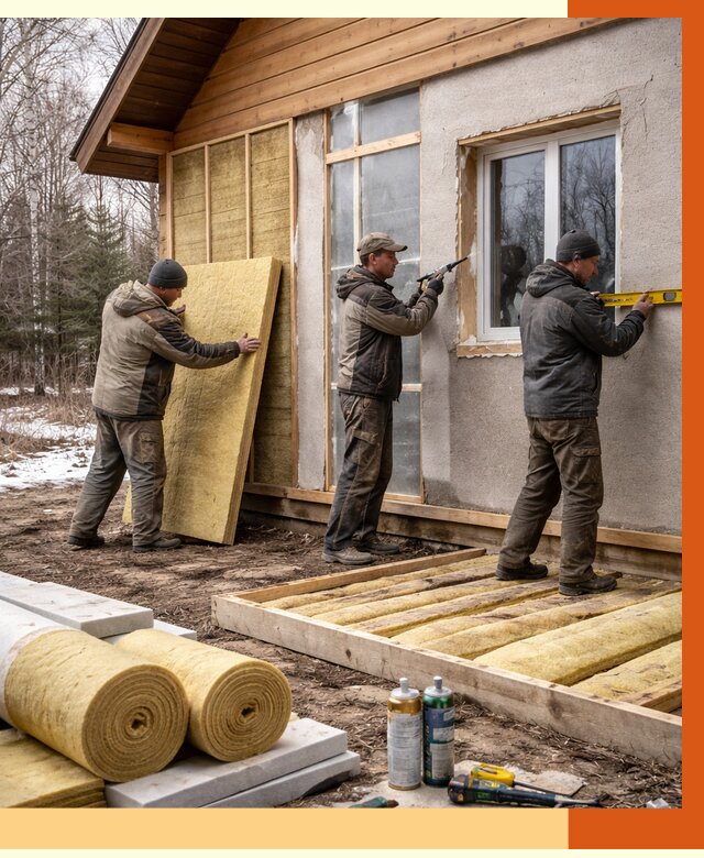 Утепление дачного дома в Североуральске от 4893 руб/м2 — недорого | ТепломастерСву