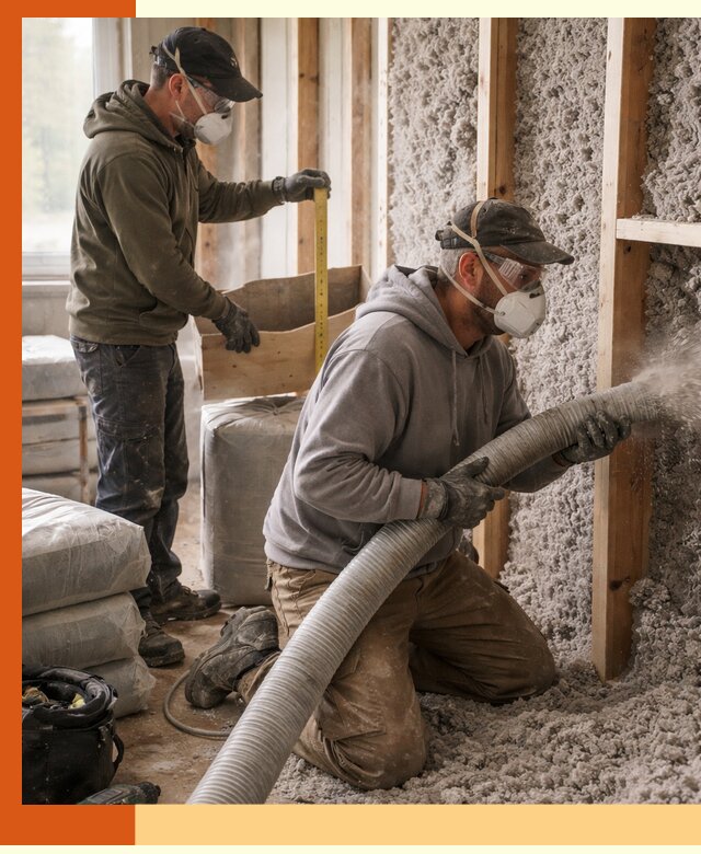 Утепление таунхауса эковатой в Североуральске для максимально теплых стен