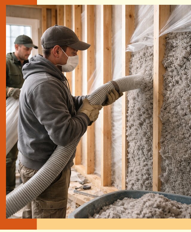 Утепление каркасного дома эковатой в Североуральске — качественно и надолго