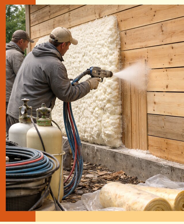 Утепление деревянного дома пенополиуретаном в Североуральске