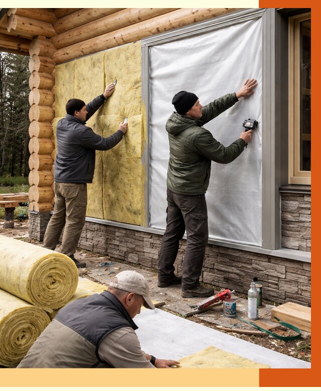 Утепление бревенчатого дома в Североуральске от 7880 руб/м2 — заказать под ключ | ТепломастерСву