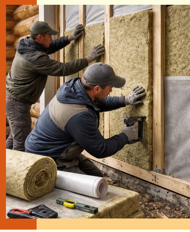 Утепление бревенчатого дома под ключ в Североуральске