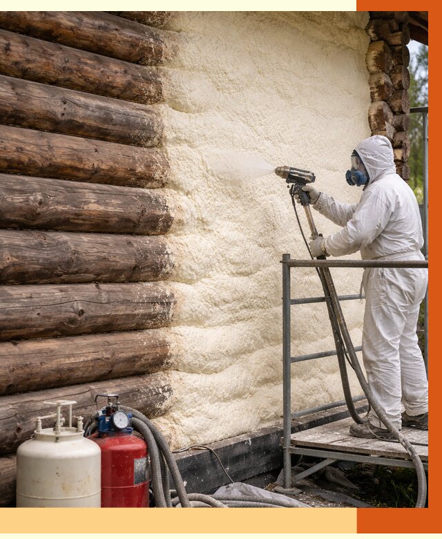 Утепление бревенчатого дома ППУ в Североуральске под ключ от 6438 руб. | ТепломастерСву