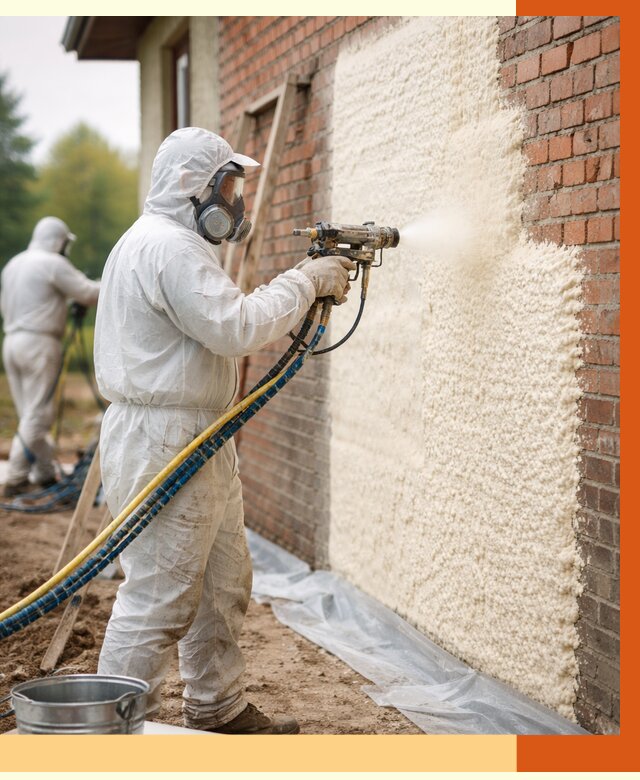 Утепление кирпичного дома ППУ в Североуральске под ключ от 6696 руб. | ТепломастерСву