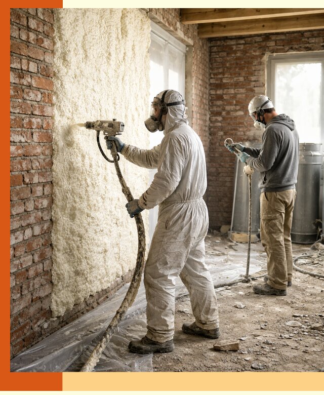 Утепление кирпичного дома пенополиуретаном в Североуральске