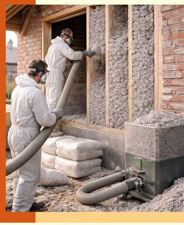 Утепление кирпичного дома эковатой в Североуральске