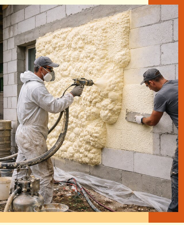 Утепление дома из газобетона ППУ в Североуральске от 4944 руб./м² под ключ | ТепломастерСву