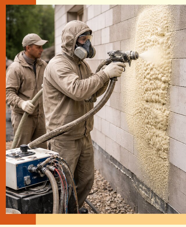 Утепление дома из газобетона ППУ в Североуральске — надежная теплоизоляция