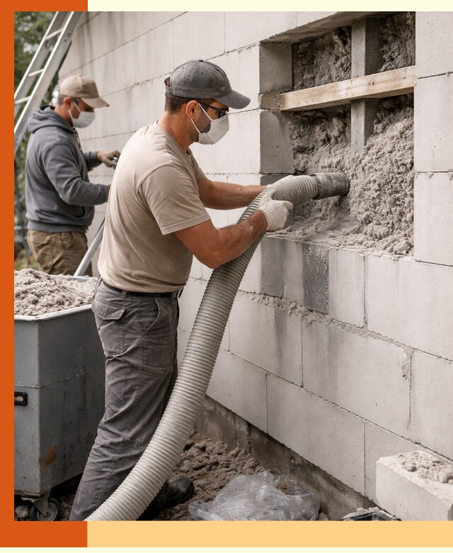 Утепление дома из газобетона эковатой в Североуральске