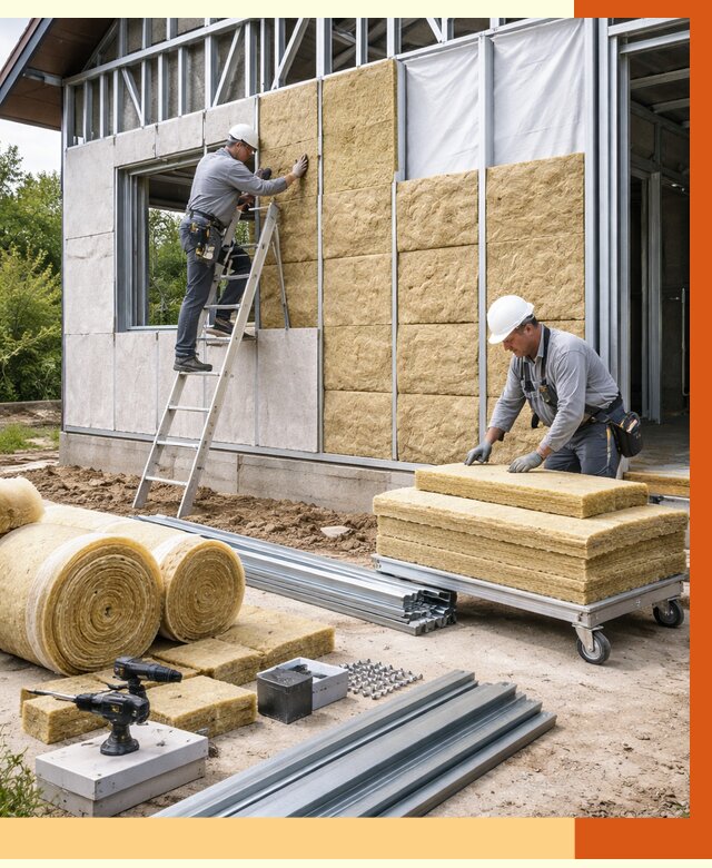 Утепление дома из ЛСТК в Североуральске от 5357 руб./м² — профессионально | ТепломастерСву