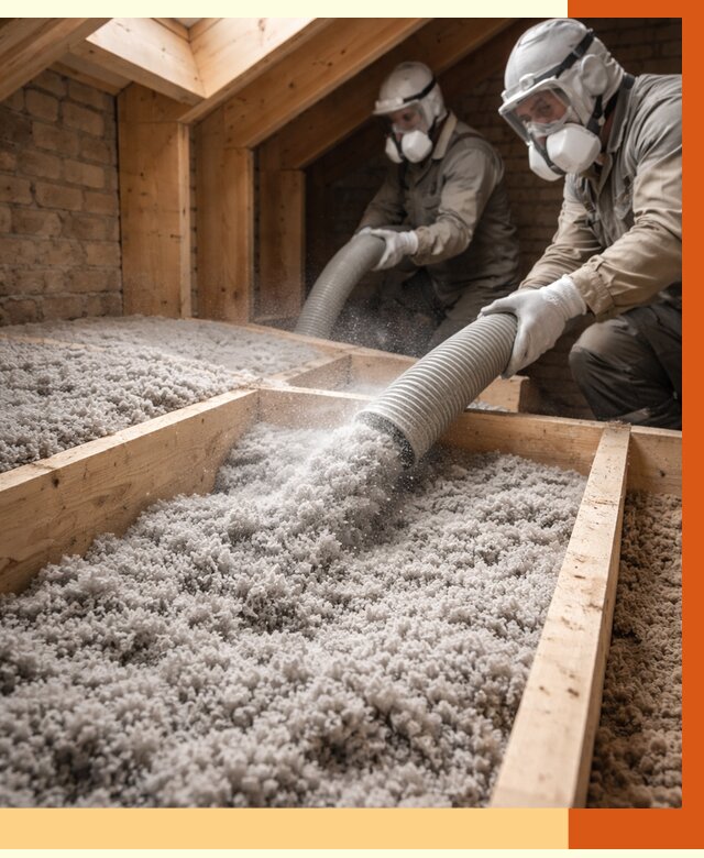 Утепление коттеджа эковатой в Североуральске от 2575 руб./м² — комплексная задувка и монтаж | ТепломастерСву