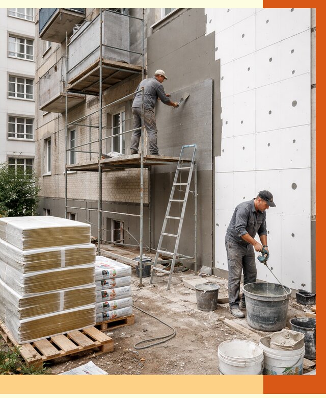 Утепление квартиры снаружи в Североуральске от 6335 руб/м2 под ключ | ТепломастерСву