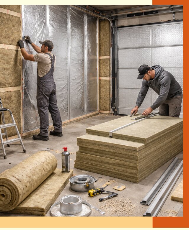 Утепление гаража в Североуральске от 4635 руб/м2 — комплексное утепление ворот и стен | ТепломастерСву