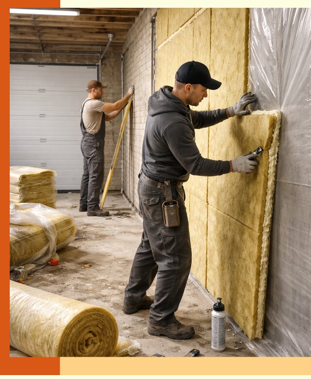 Утепление гаража под ключ в Североуральске — все виды теплоизоляции