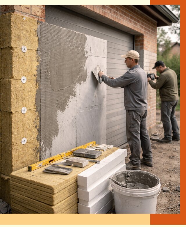 Утепление гаража снаружи в Североуральске от 4326 руб. за м2 — наружное утепление под ключ | ТепломастерСву