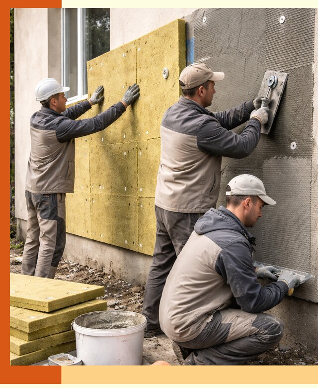 Утепление фасада под штукатурку в Североуральске — энергоэффективная технология