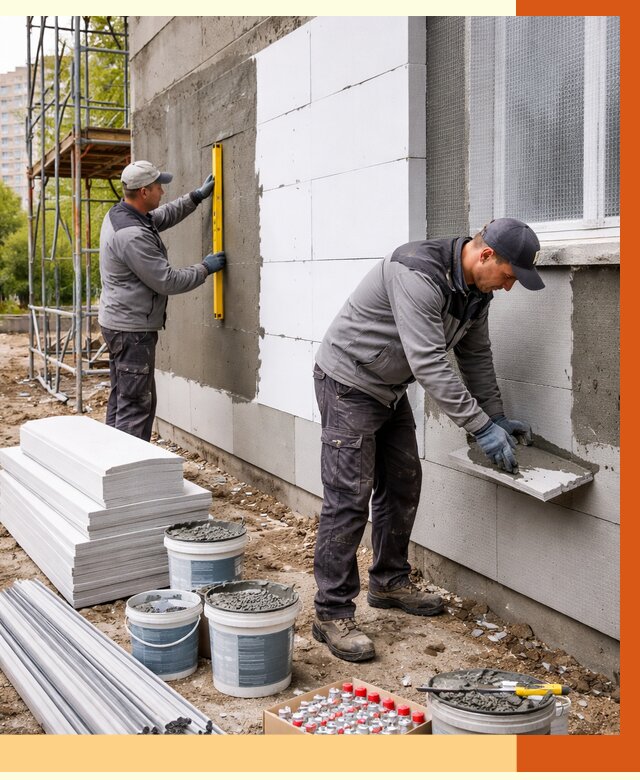 Утепление фасада и стен снаружи в Североуральске от 4326 руб. | ТепломастерСву