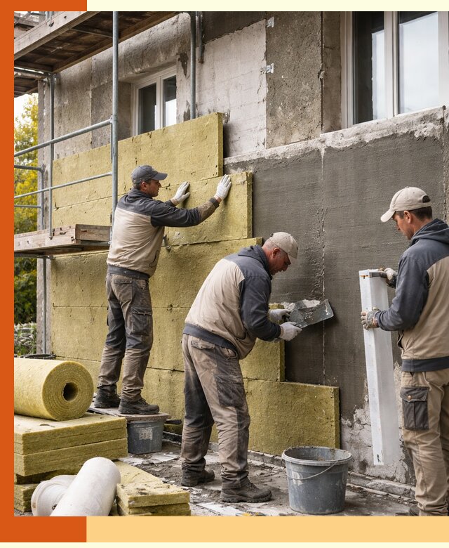 Утепление фасада зданий и домов в Североуральске