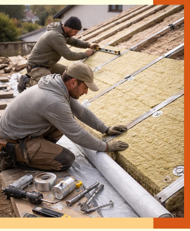 Утепление крыши снаружи в Североуральске под ключ от 1236 руб./м2 | ТепломастерСву