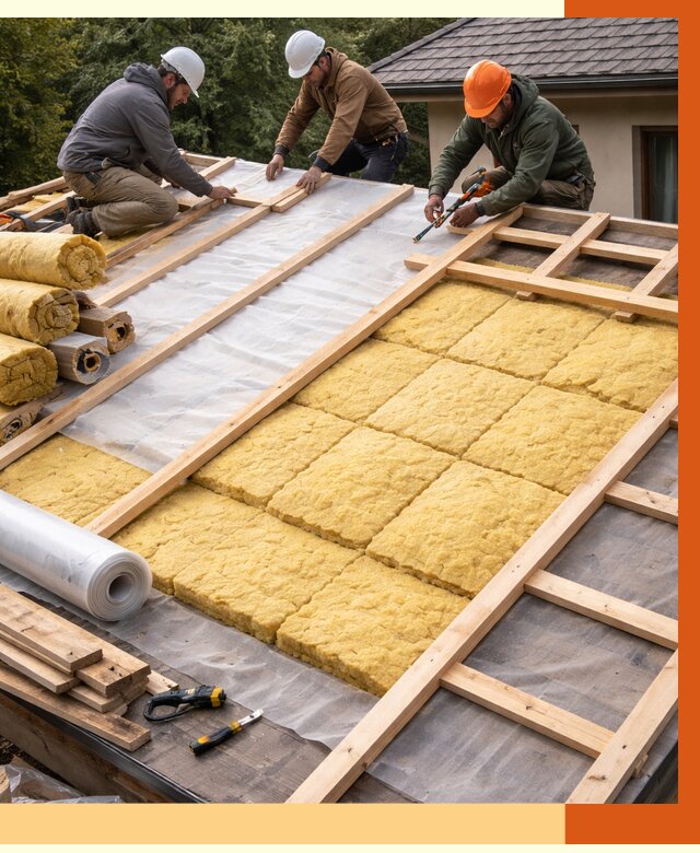 Утепление скатной крыши в Североуральске от 1288 руб./м2 под ключ | ТепломастерСву