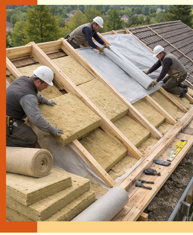 Утепление скатной крыши в Североуральске качественно и надёжно