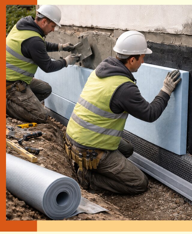 Утепление фундамента снаружи в Североуральске — профессиональная теплоизоляция