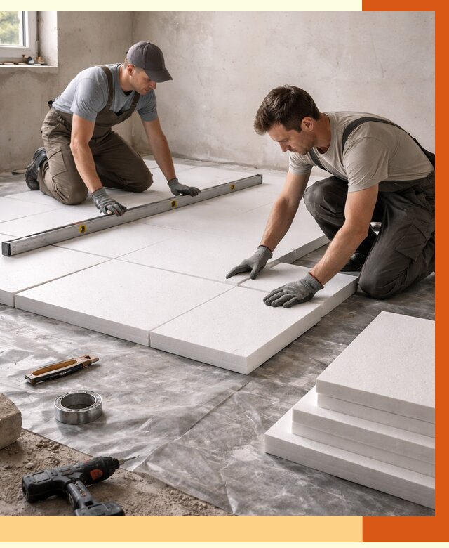 Утепление бетонного пола в Североуральске от 2575 руб/м2 — монтаж и цена | ТепломастерСву