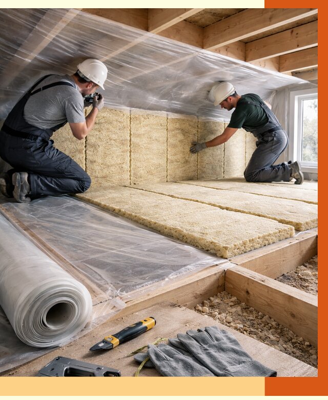 Утепление перекрытий в Североуральске от 2936 руб/м2 — утепление межэтажных и чердачных | ТепломастерСву