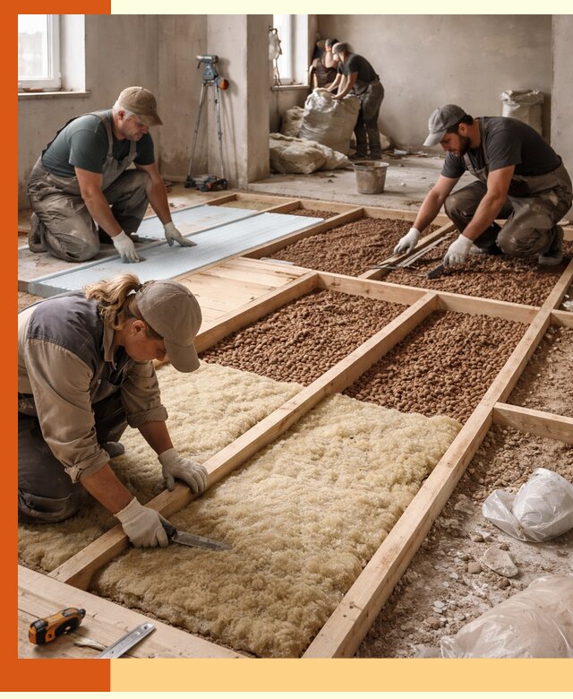 Утепление перекрытий жилых и промышленных зданий в Североуральске