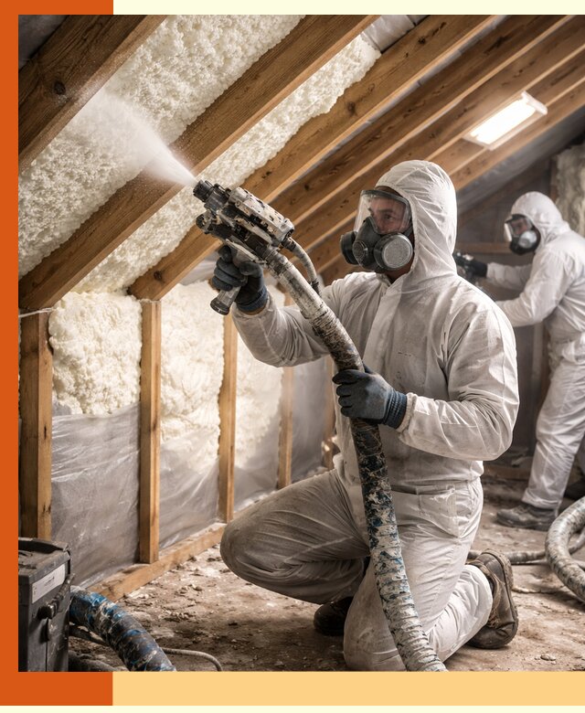 Утепление чердака пенополиуретаном (ППУ) в Североуральске