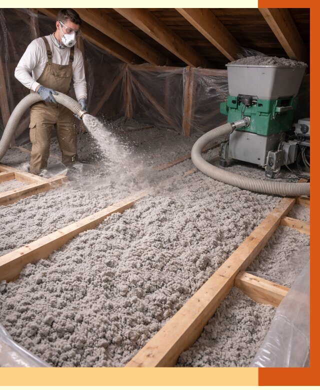 Утепление чердака эковатой в Североуральске от 1494 руб/м2 — заказать у ТепломастерСву