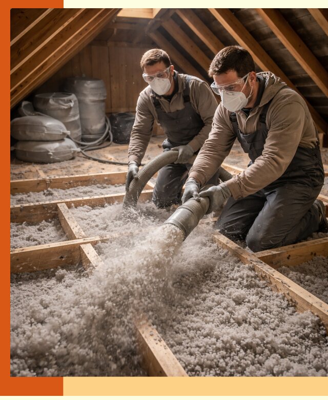 Утепление чердака эковатой в Североуральске — быстро и надёжно