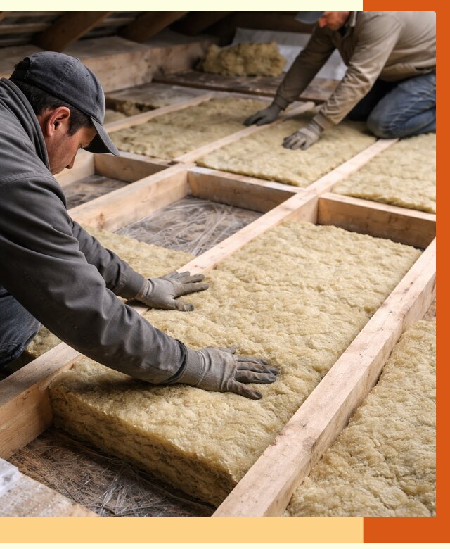 Утепление чердака минватой в Североуральске от 3605 руб/м2 под ключ | ТепломастерСву