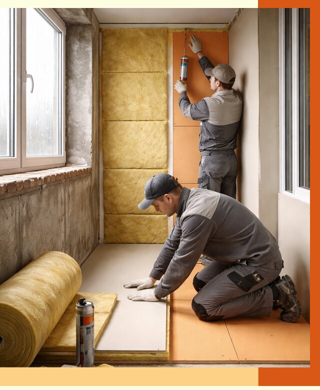 Утепление лоджии под ключ в Североуральске от 6696 руб/м2 — комплексное решение | ТепломастерСву