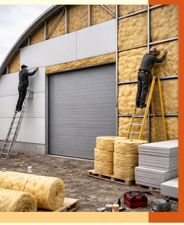 Утепление ангара пенополиуретаном в Североуральске от 7417 руб./м² — комплекс от ТепломастерСву