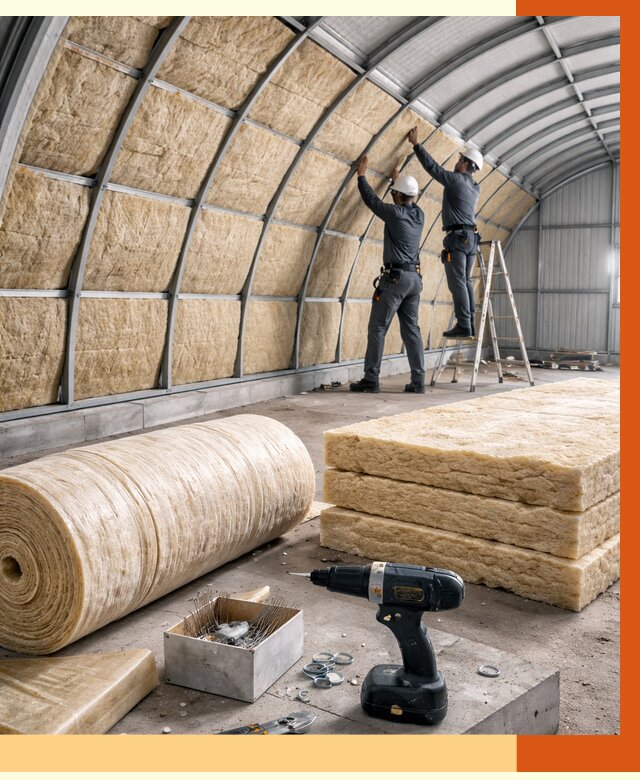 Утепление арочного ангара в Североуральске от 3296 руб./м2 под ключ | ТепломастерСву