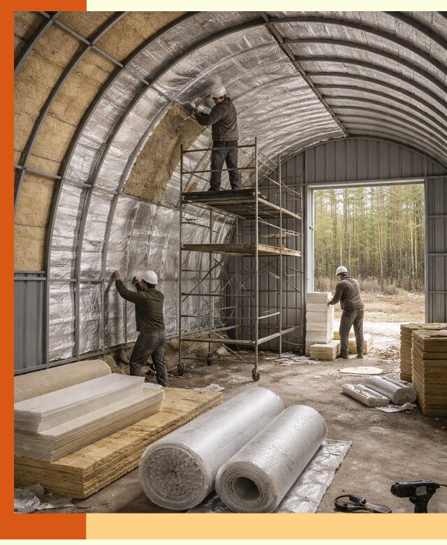 Утепление арочного ангара под ключ в Североуральске