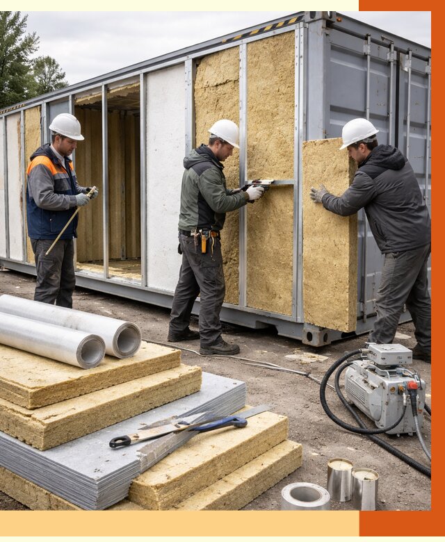 Утепление морского контейнера в Североуральске от 3863 руб. под ключ | ТепломастерСву