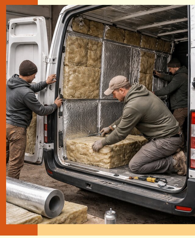 Утепление фургона в Североуральске: профессиональная теплоизоляция и шумоизоляция