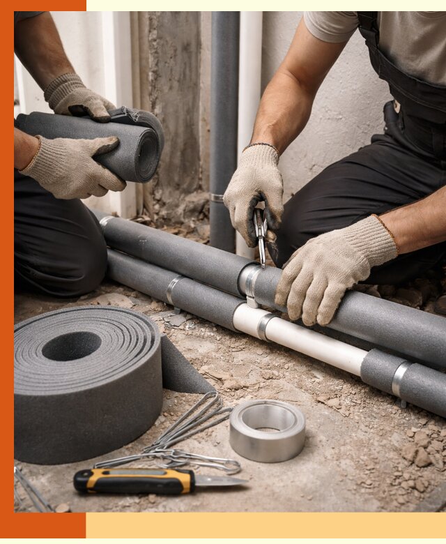 Утепление труб водоснабжения в Североуральске — монтаж и защита сети