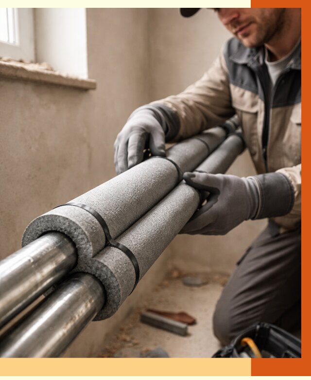 Утепление труб отопления в Североуральске от 2936 руб. за м² — услуги под ключ | ТепломастерСву