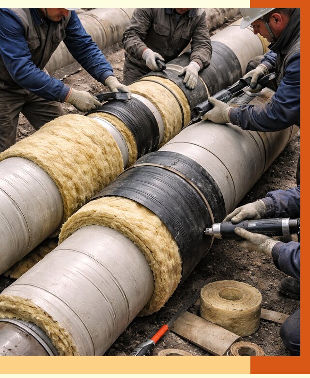 Утепление трубопровода в Североуральске под ключ от 1906 руб. — надежно и выгодно | ТепломастерСву