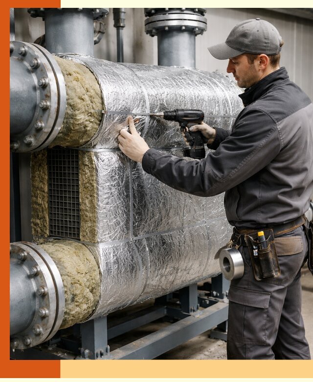 Утепление теплообменника в Североуральске — профессиональная теплоизоляция оборудования