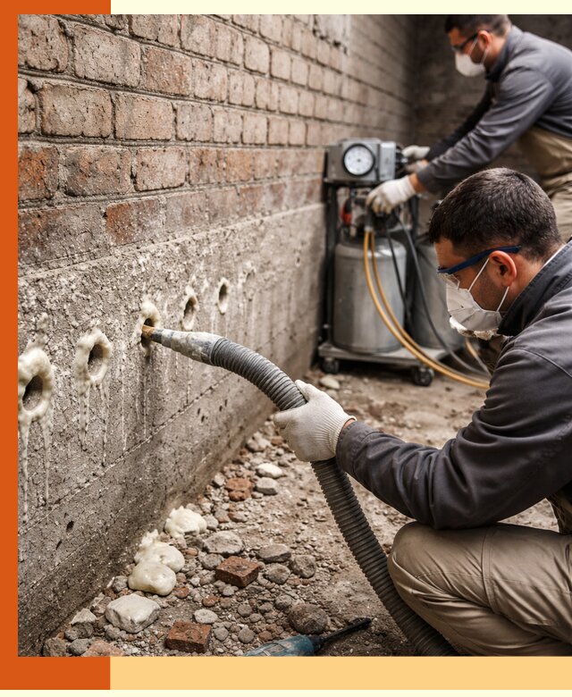 Заполнение колодцевой кладки ППУ в Североуральске быстро и герметично