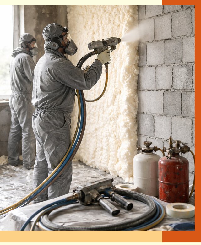 Утепление блочной стены ППУ в Североуральске от 4378 руб./м² — ТепломастерСву