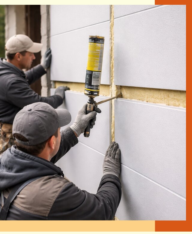 Утепление сэндвич панелей ППУ в Североуральске от 4326 руб. за м2 | ТепломастерСву