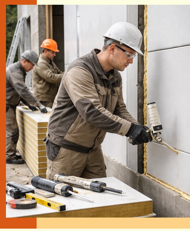 Утепление сэндвич-панелей пенополиуретаном в Североуральске