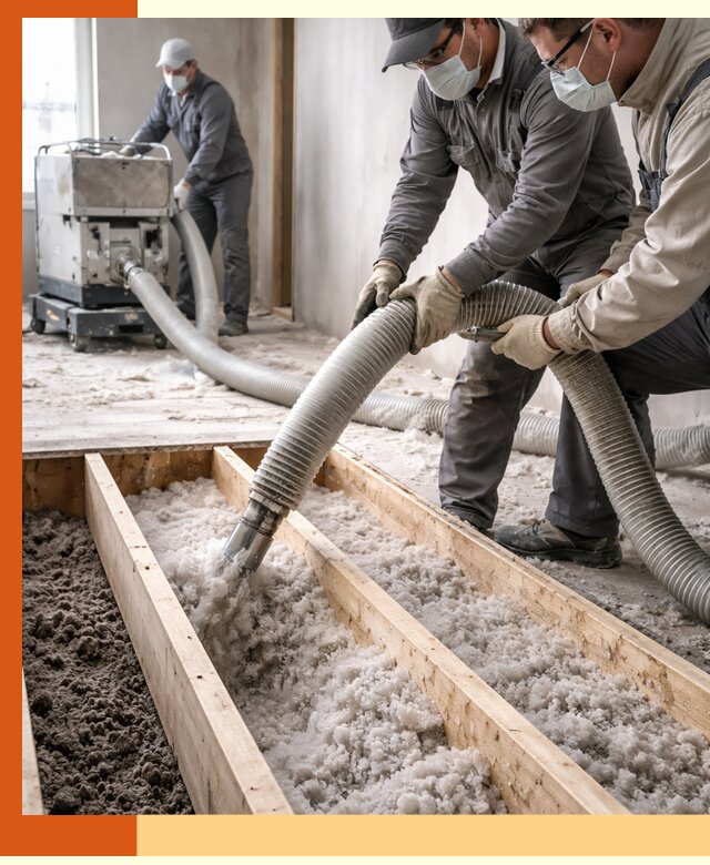 Заполнение полостей межэтажного перекрытия в Североуральске эффективно и герметично