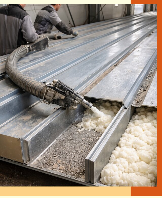 Заполнение пустот кровельных панелей в Североуральске от 7417 руб. под ключ | ТепломастерСву