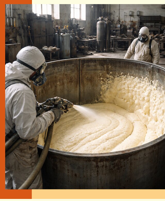 Заливка ппу в емкости с полной изоляцией и герметизацией в Североуральске